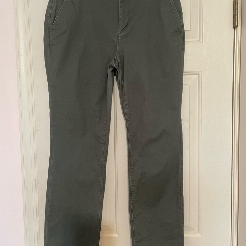 LOFT Green Chino Khakis Straight Leg Pants